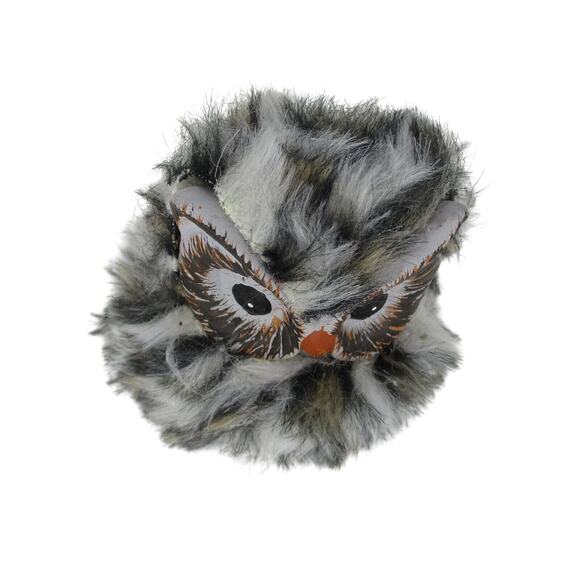 Owl Figuring with Faux Fur Feathers Adorable Owl 4.5"H x 4"W x 3.5" D - Picture 7 of 7